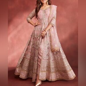 Lashkaraa • Pink/Gold Anarkali